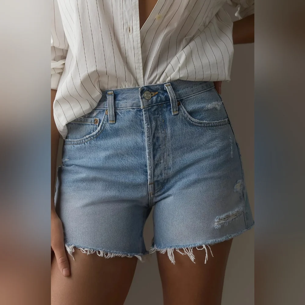 Anthropologie AGOLDE Parker Denim Long Shorts Sz 30 100% Organic Cotton - Picture 6 of 12